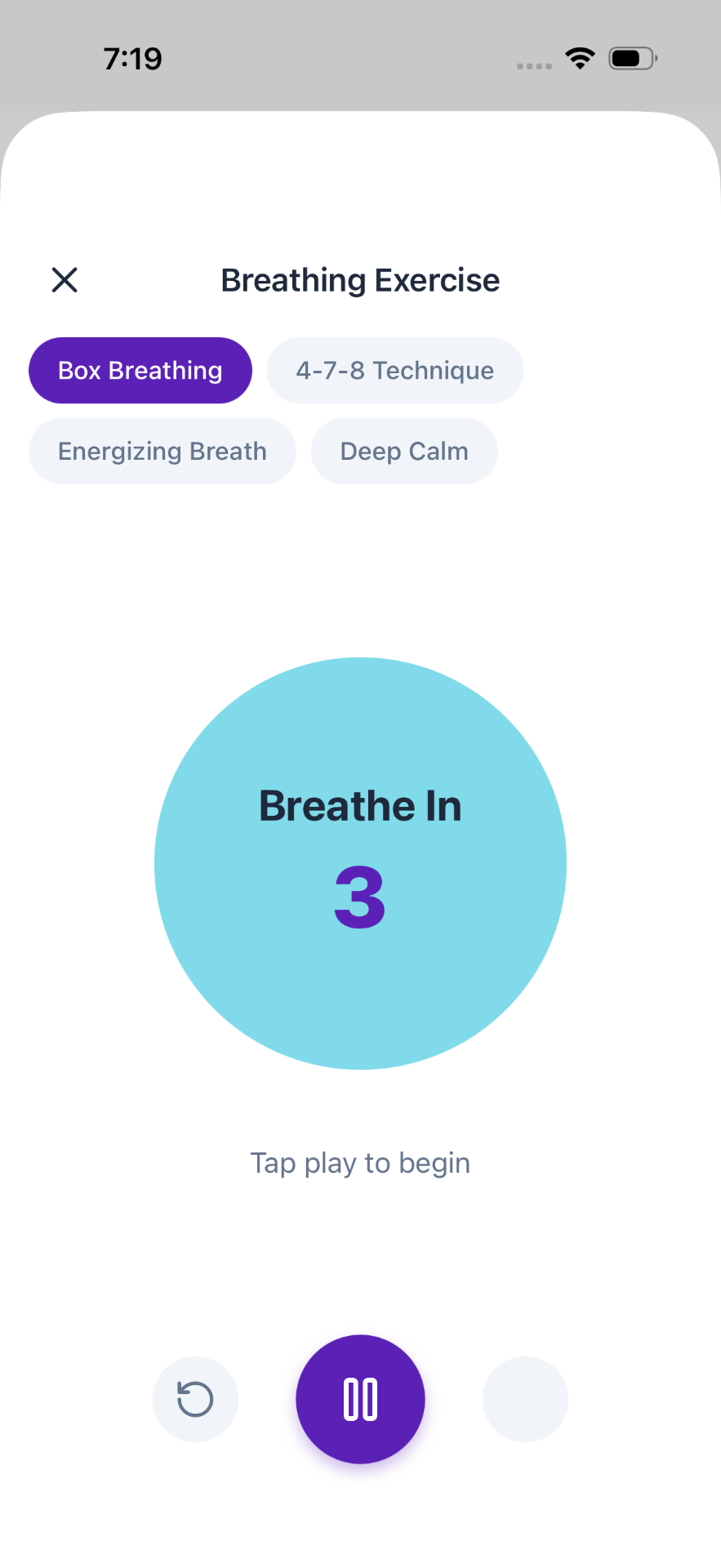 Unhooked box breathing and guided meditation exercises